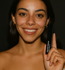 Happy Customer holding premium mascara