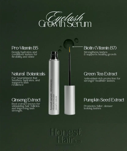 Lash Growth Serum information chat with natural Ingredients and botanical extracts. 
