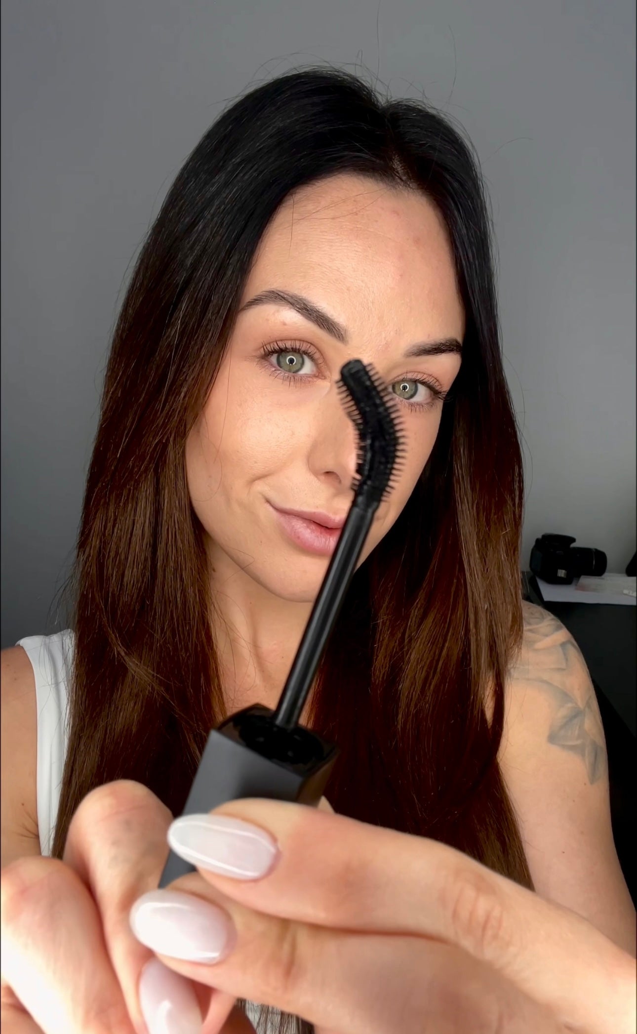 Luxurious waterproof mascara with growth serum, long lasting curl and volume for natural lashes